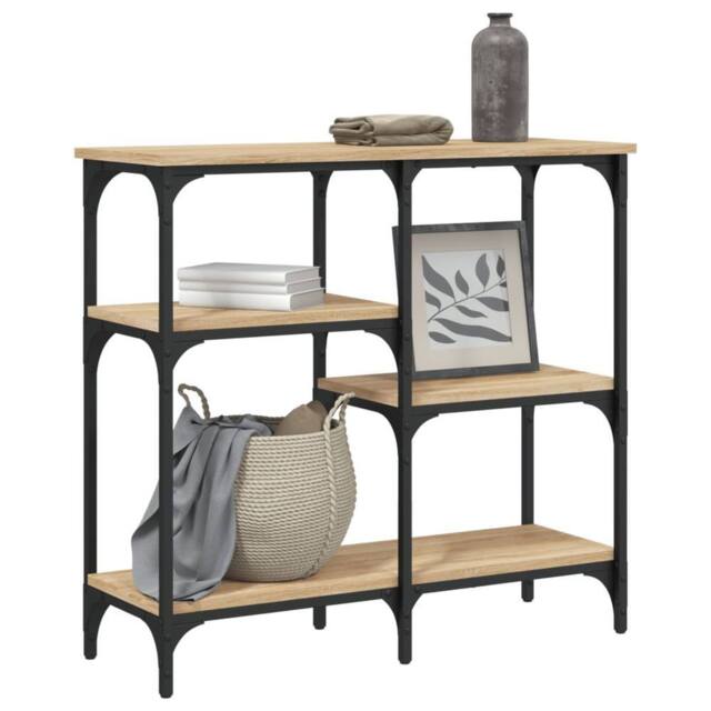 Berkfield Home Decorative Console Table Sonoma Oak 80x29x75 cm Engineered Wood in Brown - Size: 80 x 29 x 75 cm - image 1