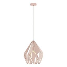 Loops Hanging Ceiling Pendant Light Pastel Apricot Steel 1 x 60W E27 Bulb in Metallics - thumbnail 1