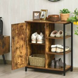 Costway Industrial Storage Cabinet Freestanding Cupboard Sideboard w/ 3 Shelves - thumbnail 1