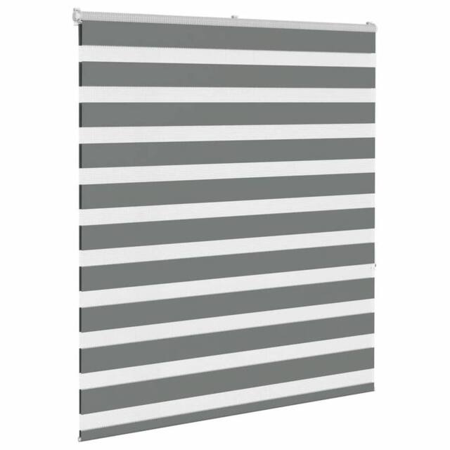 Berkfield Home Elegant Zebra Blind Dark Grey 135x150 cm Fabric Width 130.9 cm Po - image 1