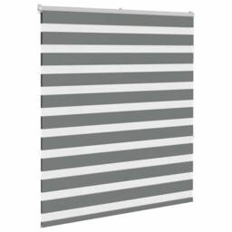 Berkfield Home Elegant Zebra Blind Dark Grey 135x150 cm Fabric Width 130.9 cm Po - thumbnail 1