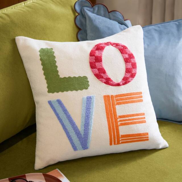 Furn Love Tuft Embroidered Cushion - Size: 45 cm x 45 cm - image 1