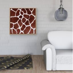 "Warren Reed - Designer Giraffe Spots Print Framed Canvas in Light Brown - Size: W30"" x H30""" - thumbnail 2