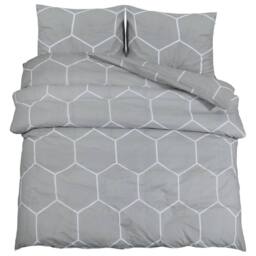 Berkfield Home Elegant Duvet Cover Set Grey 240x220 cm Cotton - thumbnail 3