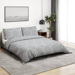 Berkfield Home Elegant Duvet Cover Set Grey 240x220 cm Cotton - thumbnail 2