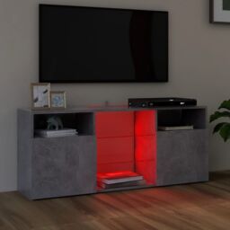 Berkfield Home TV Cabinet with LED Lights Concrete Grey 120x30x50 cm - Size: 120 x 30 x 50 cm - thumbnail 3