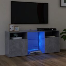 Berkfield Home TV Cabinet with LED Lights Concrete Grey 120x30x50 cm - Size: 120 x 30 x 50 cm