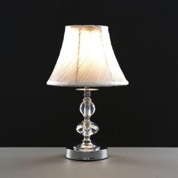 ValueLights Jaigier Pair of Silver Table Lamps Touch On/Off - thumbnail 3