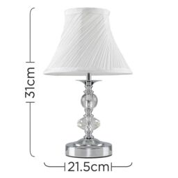 ValueLights Jaigier Pair of Silver Table Lamps Touch On/Off - thumbnail 6