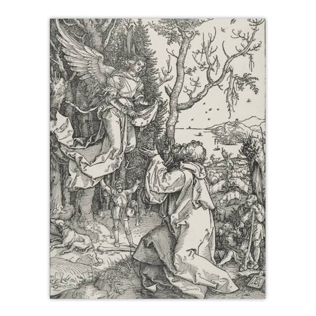 "Artery8 Joachim & the Angel Albrecht Durer Wall Art Poster Print in White - Size: W18"" x H24""" - image 1