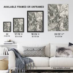 "Artery8 Joachim & the Angel Albrecht Durer Wall Art Poster Print in White - Size: W18"" x H24""" - thumbnail 3