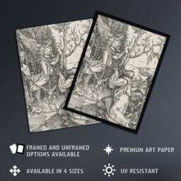 "Artery8 Joachim & the Angel Albrecht Durer Wall Art Poster Print in White - Size: W18"" x H24""" - thumbnail 2