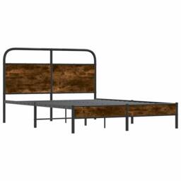 Berkfield Home Bed Frame Without Mattress 120x200 cm Smoked Oak Engineered Wood in Brown - Size: Small Double - thumbnail 5
