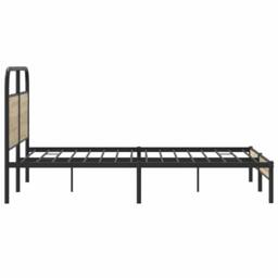 Berkfield Home Bed Frame Without Mattress 120x200 cm Smoked Oak Engineered Wood in Brown - Size: Small Double - thumbnail 6