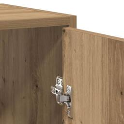 Berkfield Home Durable Bathroom Cabinet with Mirror Artisan Oak Engineered Wood in Brown - thumbnail 8