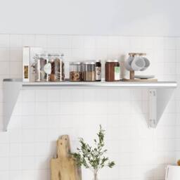 Berkfield Home Wall Shelf 100x30x31 cm Silver Stainless Steel - Size: 100 x 30 x 31 cm