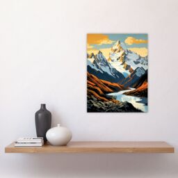 Artery8 Aoraki Mount Cook Artwork National Park New Zealand Snow Peaked Mountain Cloud Piercer Unframed Wall Art Print Poster Home Decor Premium - thumbnail 4