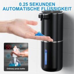 NESTLUNE 380ML Wall-Mounted Automatic IR Hands Sanitizer Touchless in Black - thumbnail 5