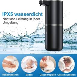NESTLUNE 380ML Wall-Mounted Automatic IR Hands Sanitizer Touchless in Black - thumbnail 3