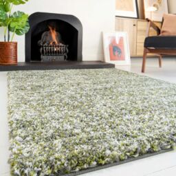 Kukoon Dark Green Grey Mottled Shaggy Rug - Size: 60 cm x 110 cm - thumbnail 2