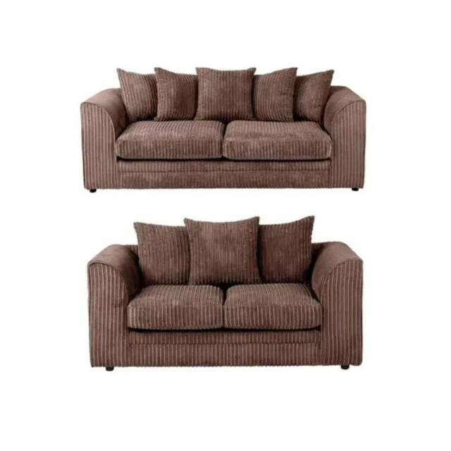 SNUG FURNITURE BIRMINGHAM LTD Camden Jumbo Cord 3+2 Sofa Set in Chocolate - image 1