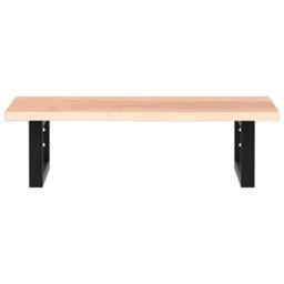 Berkfield Home Basin Shelf Wall Mounted¬†Steel and¬†Solid Wood Oak in Brown - thumbnail 4