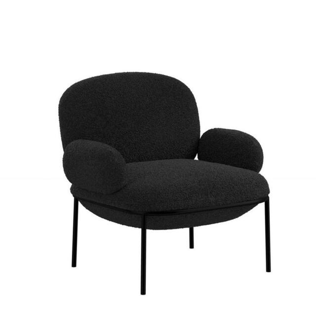 Lemon Pavilion Furniture Avery Indoor Chair - Sherpa/Metal - L74xW80xH79 cm - Black/Black in Black - image 1
