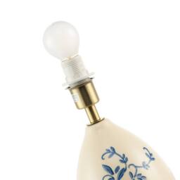 Happy Homewares Hand Painted Blue Floral Themed Ceramic Table Lamp Base with Switch - thumbnail 5