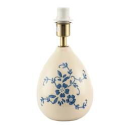 Happy Homewares Hand Painted Blue Floral Themed Ceramic Table Lamp Base with Switch