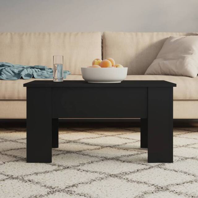 Berkfield Home Coffee Table Black 79x49x41 cm Engineered Wood - Size: 79 x 49 x 41 cm - image 1