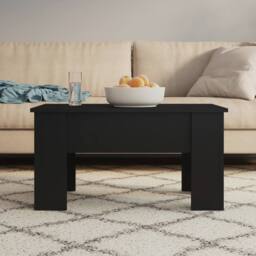 Berkfield Home Coffee Table Black 79x49x41 cm Engineered Wood - Size: 79 x 49 x 41 cm - thumbnail 1
