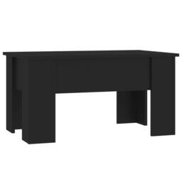 Berkfield Home Coffee Table Black 79x49x41 cm Engineered Wood - Size: 79 x 49 x 41 cm - thumbnail 2