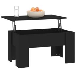 Berkfield Home Coffee Table Black 79x49x41 cm Engineered Wood - Size: 79 x 49 x 41 cm - thumbnail 6