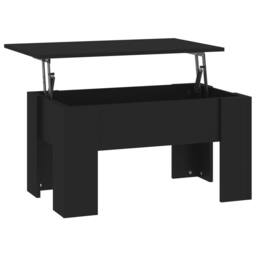 Berkfield Home Coffee Table Black 79x49x41 cm Engineered Wood - Size: 79 x 49 x 41 cm - thumbnail 5