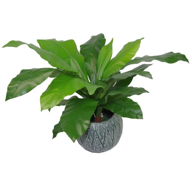 Leaf Tropical Artificial Plants 60cm Dark Bushy Fern 2ft in Green - image 1