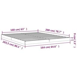 Berkfield Home Bed Frame without Mattress White 160x200 cm Solid Wood Pine - thumbnail 8