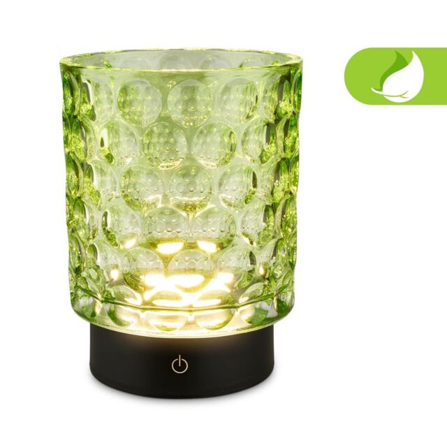 BRILONER 2 Pack Green 2W Rechargeable Touch Glass LED Table Lamp - image 1