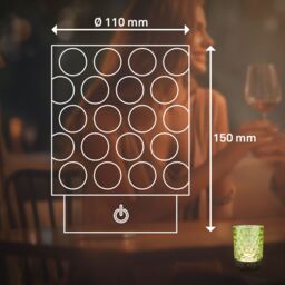 BRILONER 2 Pack Green 2W Rechargeable Touch Glass LED Table Lamp - thumbnail 4