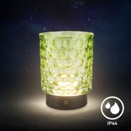BRILONER 2 Pack Green 2W Rechargeable Touch Glass LED Table Lamp - thumbnail 9
