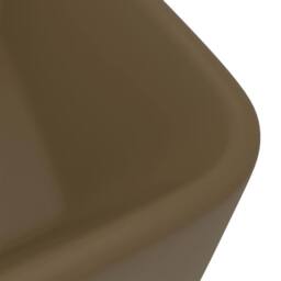 Berkfield Home Luxury Wash Basin Matt Cream 41x30x12 cm Ceramic in Khaki - Size: 41 x 30 x 12 cm - thumbnail 5