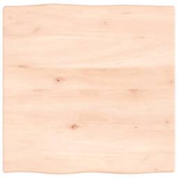 Berkfield Home Table Top 60x60x2 cm Untreated Solid Wood Oak Live Edge in Natural - Size: 60 x 60 x 2 cm - thumbnail 2