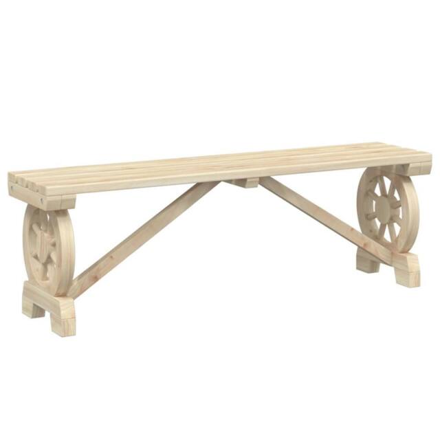 Berkfield Home Garden Bench 115 cm Solid Wood Fir in Light Oak - image 1
