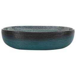 Berkfield Home Durable Countertop Basin Turquoise Oval 59x40x14 cm Ceramic in Teal - Size: 59 x 40 x 14 cm