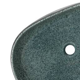 Berkfield Home Durable Countertop Basin Turquoise Oval 59x40x14 cm Ceramic in Teal - Size: 59 x 40 x 14 cm - thumbnail 7