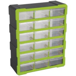 Loops 375 x 165 x 470mm 18 Drawer Parts Cabinet - GREEN - Wall Mounted / Standing Box - thumbnail 3
