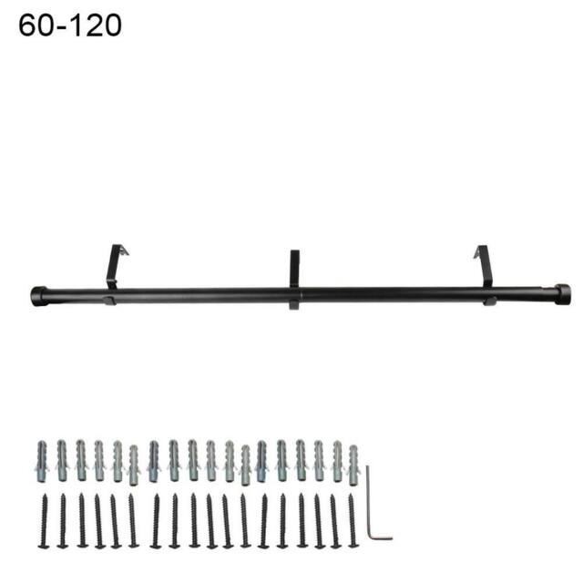 "NESTLUNE 60-120"" Extendable Metal Curtain Pole in Black - Size: 100 cm - 150 cm" - image 1