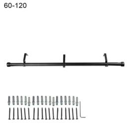 "NESTLUNE 60-120"" Extendable Metal Curtain Pole in Black - Size: 100 cm - 150 cm"