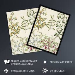 Artery8 New Zealand Coprosma Acerosa Coastal Plant Featon Framed Art Print in Beige - Size: A4 - thumbnail 2