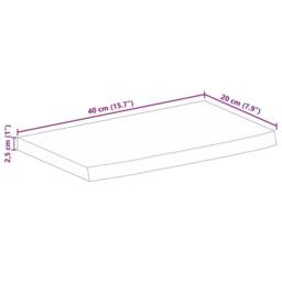 Berkfield Home Table Top 40x20x2.5 cm Live Edge Solid Wood Rough Mango in Brown - thumbnail 9