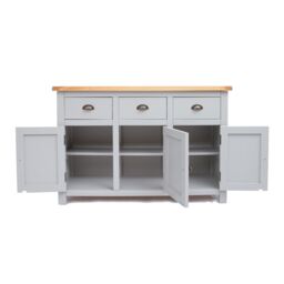Cabinet Bits Argenta Light Grey 3 Drawer 3 Door Sideboard Brass Cup Handle - thumbnail 6